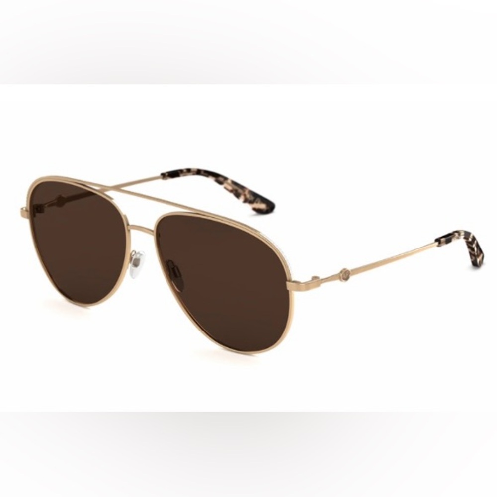 Alex Perry Aviator Rose-Gold Sunglasses